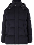 Ralph Lauren Purple label - Quilted Brushed Wool-Blend Hooded Down Jacket - Blue