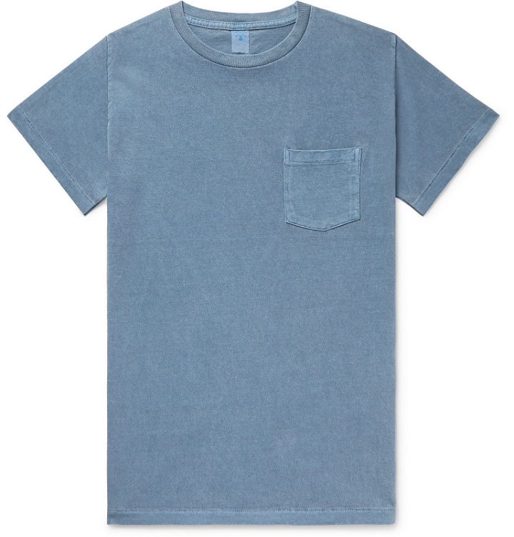 Photo: Velva Sheen - Pigment-Dyed Cotton-Jersey T-Shirt - Blue