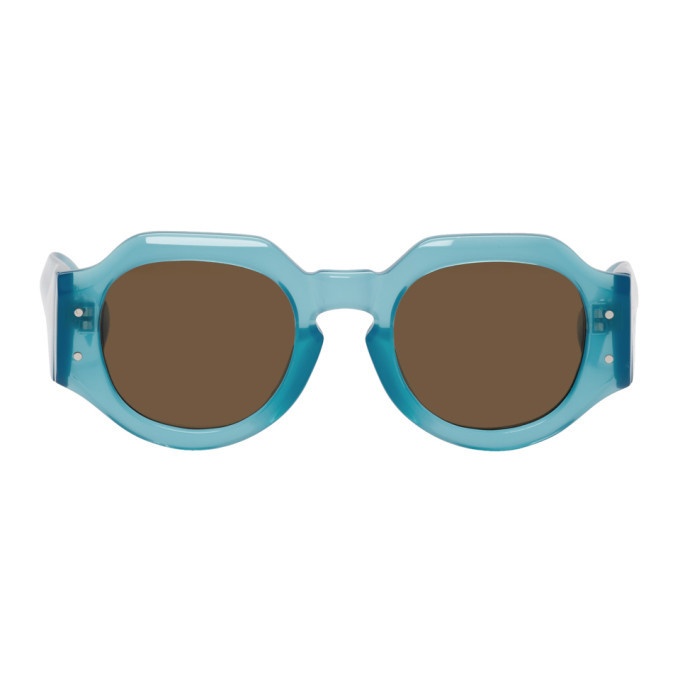 Photo: Dries Van Noten Blue Linda Farrow Edition 174 C7 Angular Sunglasses