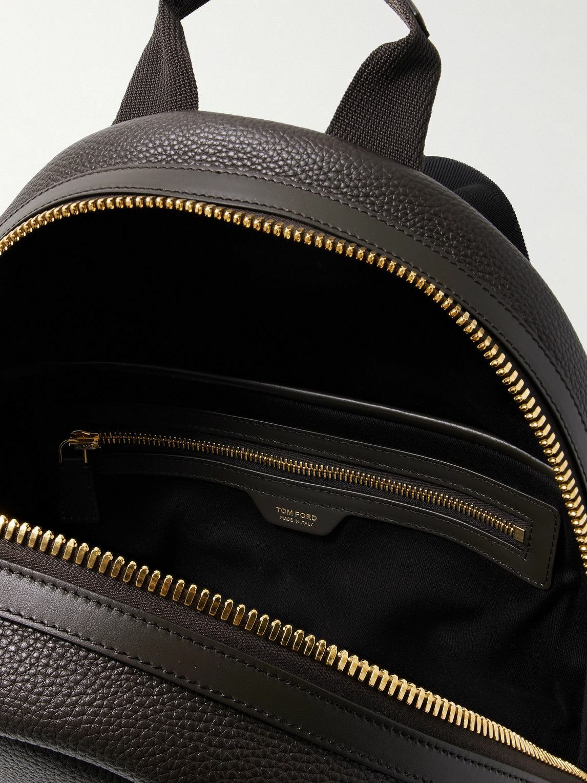 TOM FORD - Suede-Trimmed Full-Grain Leather Backpack