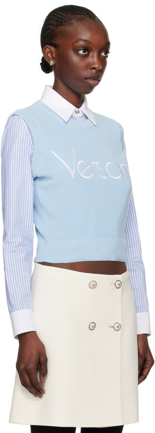 Versace 1978 Re-Edition logo-embroidery jumper - Blue