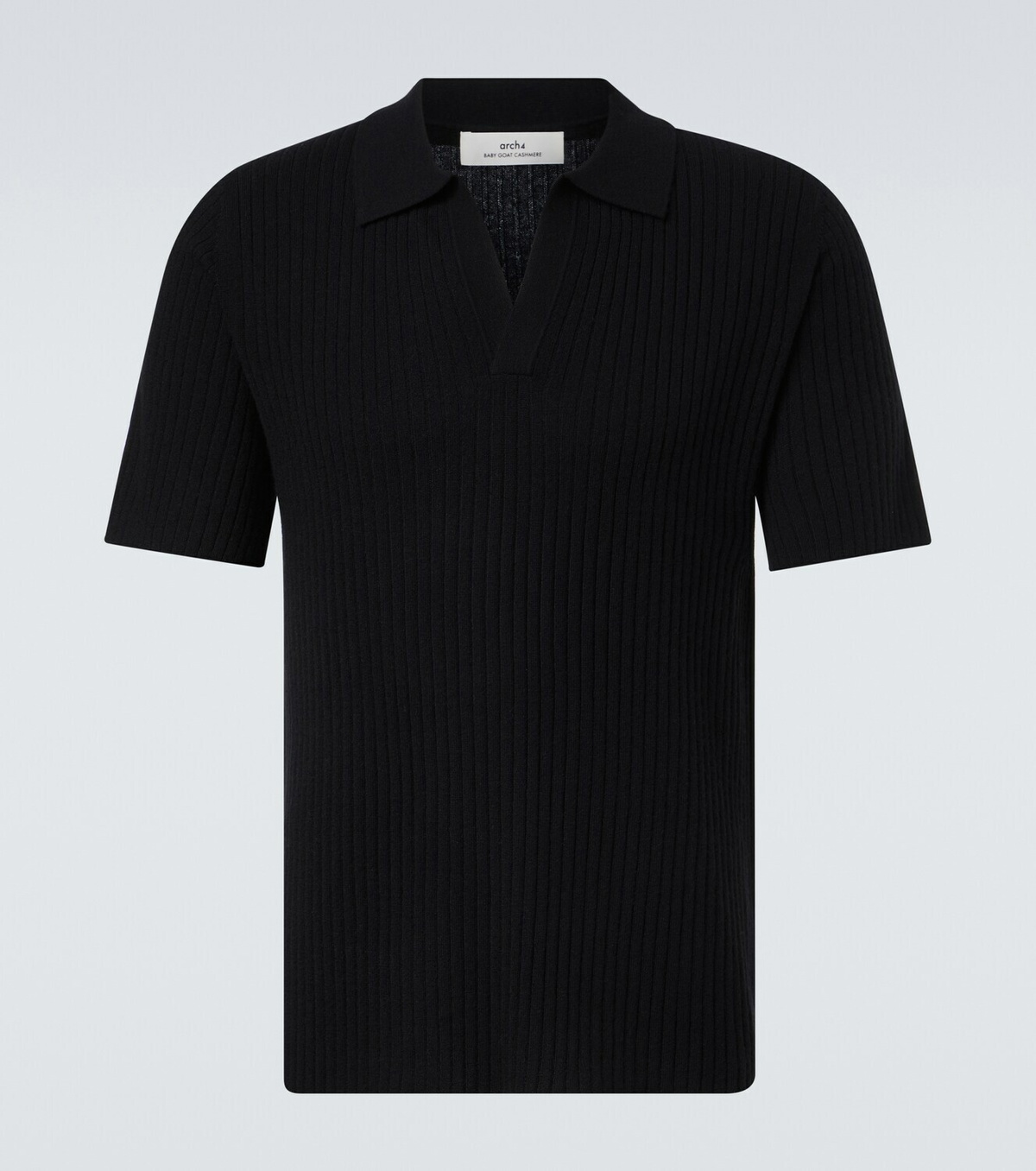 Arch4 Ribbed-knit cashmere polo shirt