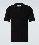 Arch4 Ribbed-knit cashmere polo shirt