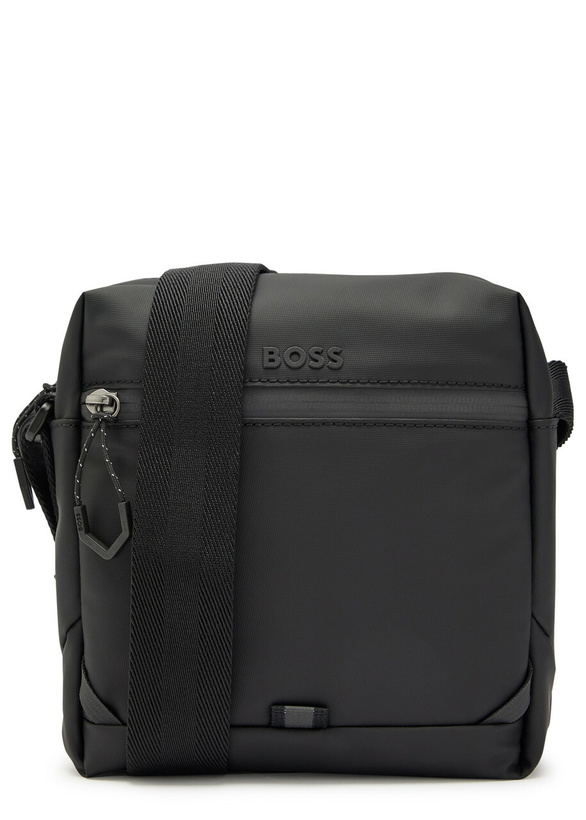 Photo: Boss Stenson Logo Coated Canvas Cross-body bag - Black - One Size