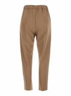 SEMICOUTURE buddy Beige Cropped Pants With Drawstring Waist In Cotton Woman