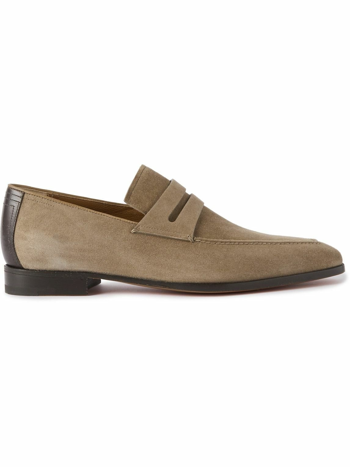 Photo: Berluti - Leather-Trimmed Suede Penny Loafers - Brown