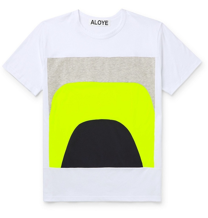 Photo: Aloye - Colour-Block Cotton-Jersey T-Shirt - White