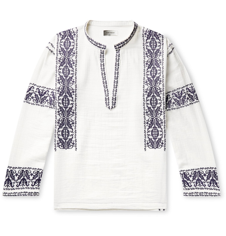 Photo: Isabel Marant - Piperi Embroidered Cotton Shirt - White