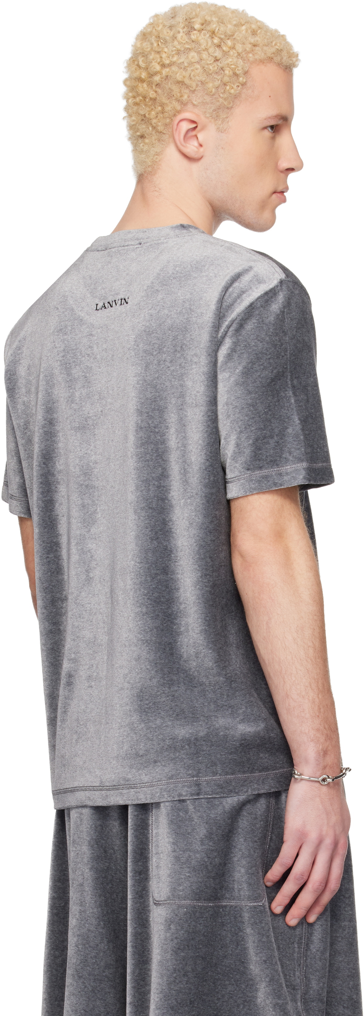 Lanvin Gray Velvet T-shirt