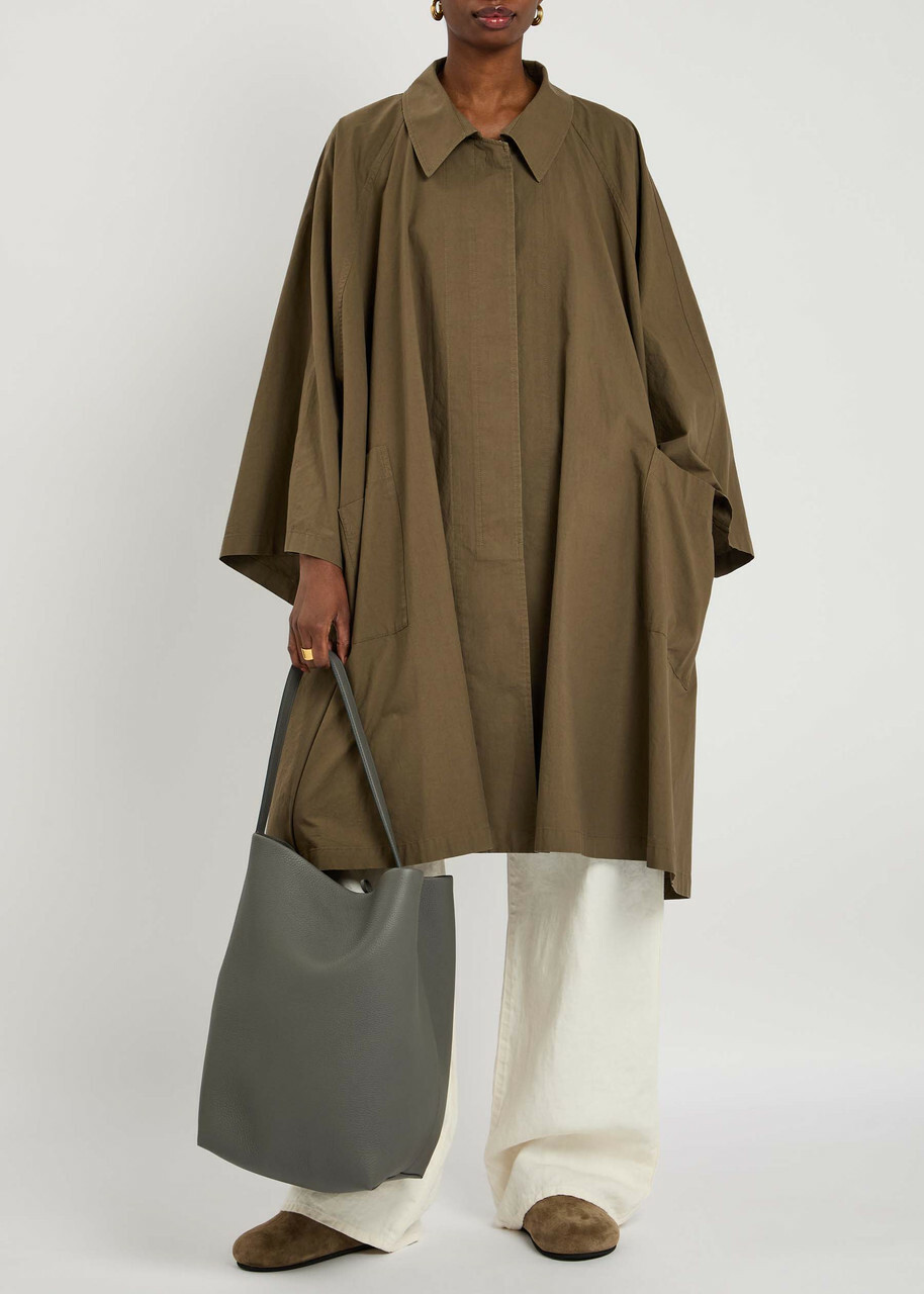 The Row Leins Cotton-poplin Coat Khaki