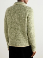 Federico Curradi - Ribbed Wool-Blend Polo Sweater - Green