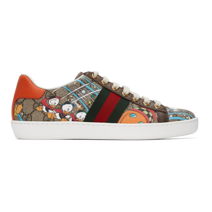 Photo: Gucci Brown Disney Edition Donald Duck GG Ace Sneakers