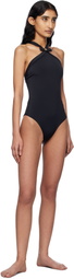 Versace Underwear Black Gianni Ribbon One-Piece Swimsuit