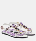 Dolce&Gabbana Embellished leather thong sandals