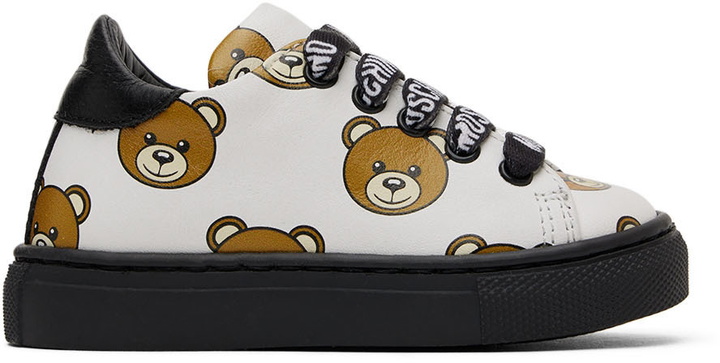 Photo: Moschino Baby White Teddy Print Sneakers