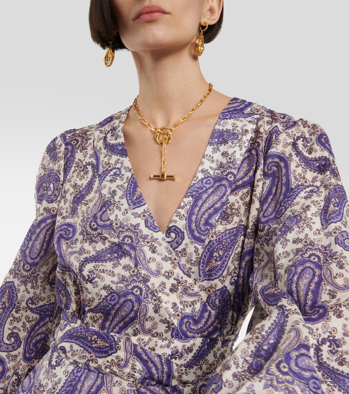 Zimmermann Paisley linen wrap minidress Zimmermann