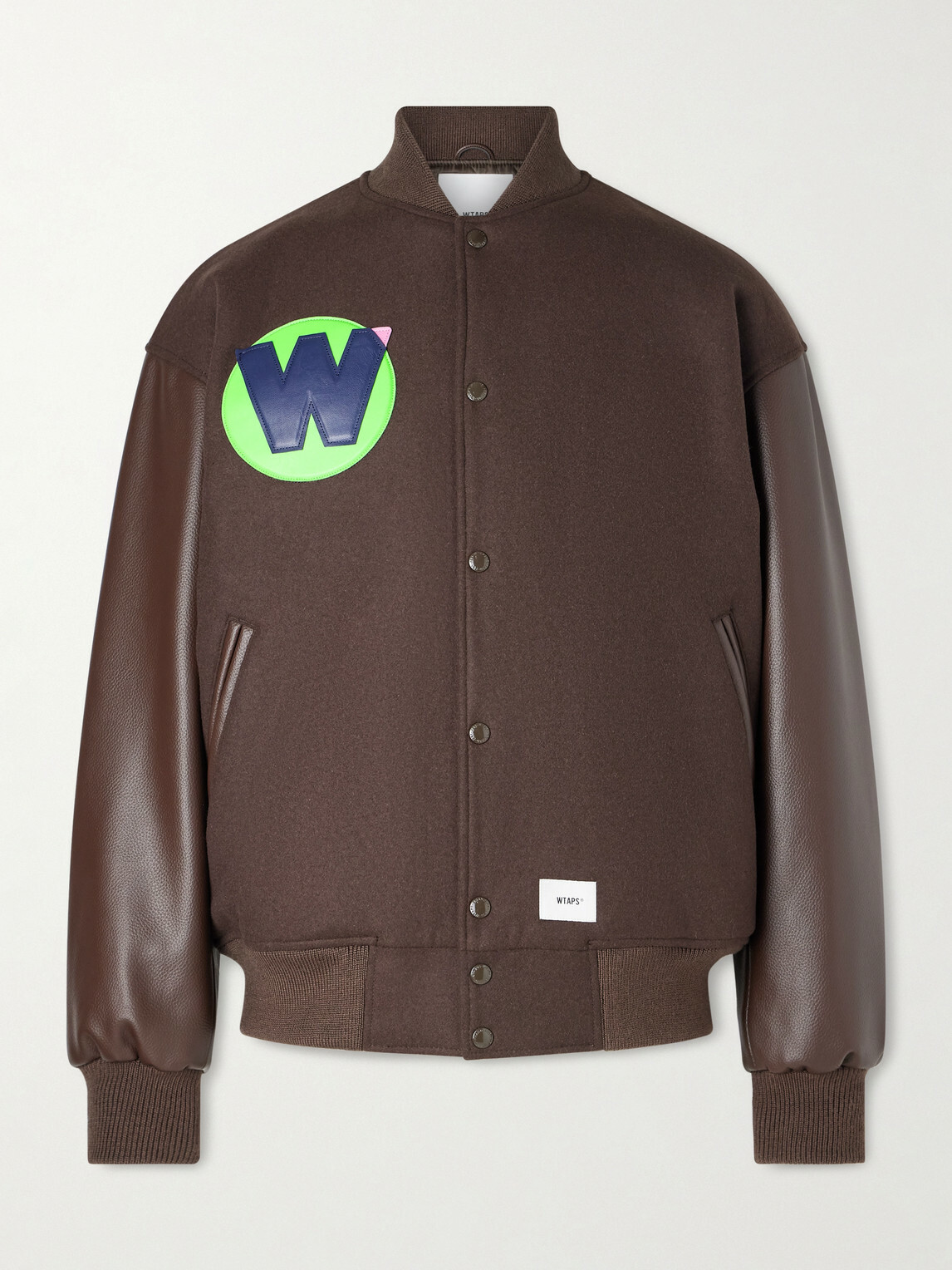 WTAPS - Logo-Appliquéd Panelled Melton Wool-Blend Jacket - Brown