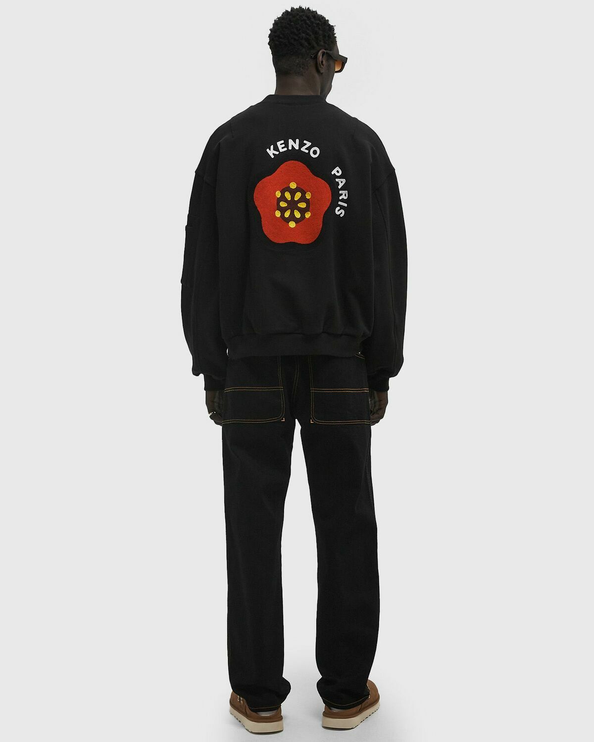 Kenzo KENZO POP EMBROIDERED BOMBER Black Mens Bomber Jacket Kenzo