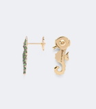 Yvonne Léon Hippocampe 18kt gold earrings with gemstones