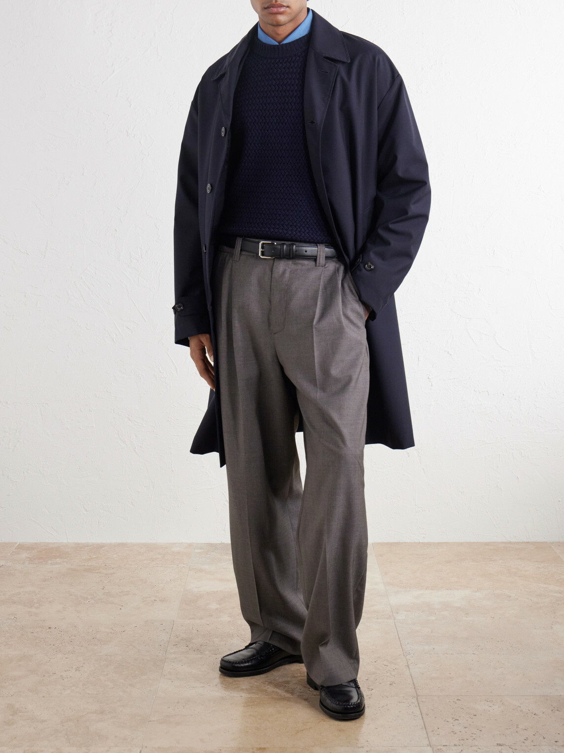 Sunspel - Merino Wool-Basketweave Sweater - Blue