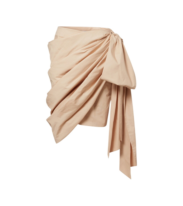 Photo: Chloé Bow-detail cotton poplin midi skirt
