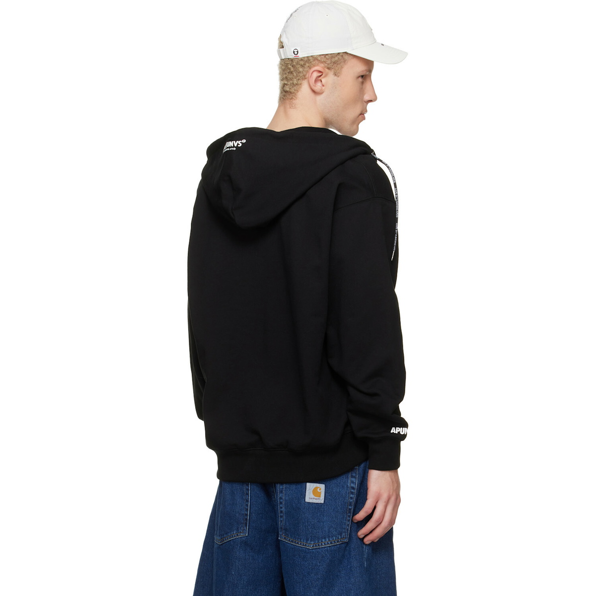 AAPE by A Bathing Ape Black Moonface Zip-Up Hoodie
