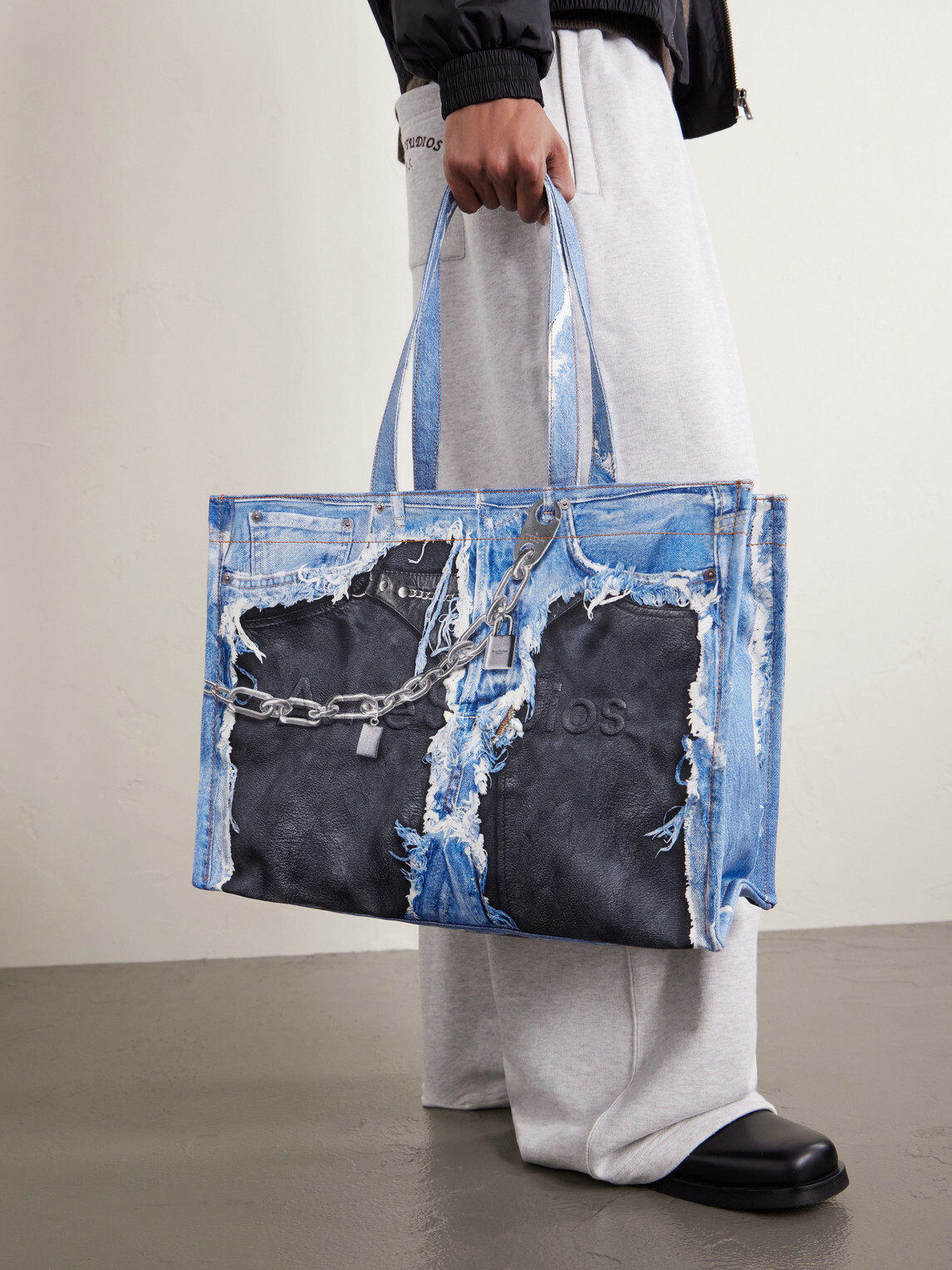 Acne Studios - Trompe L'oeil Organic Cotton Tote Bag