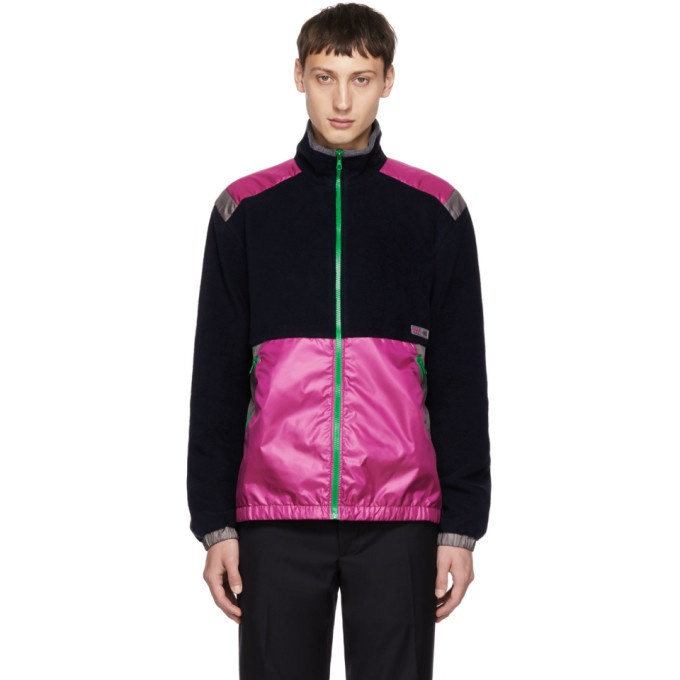 Photo: Lanvin Navy and Pink Mix Fabric Jacket