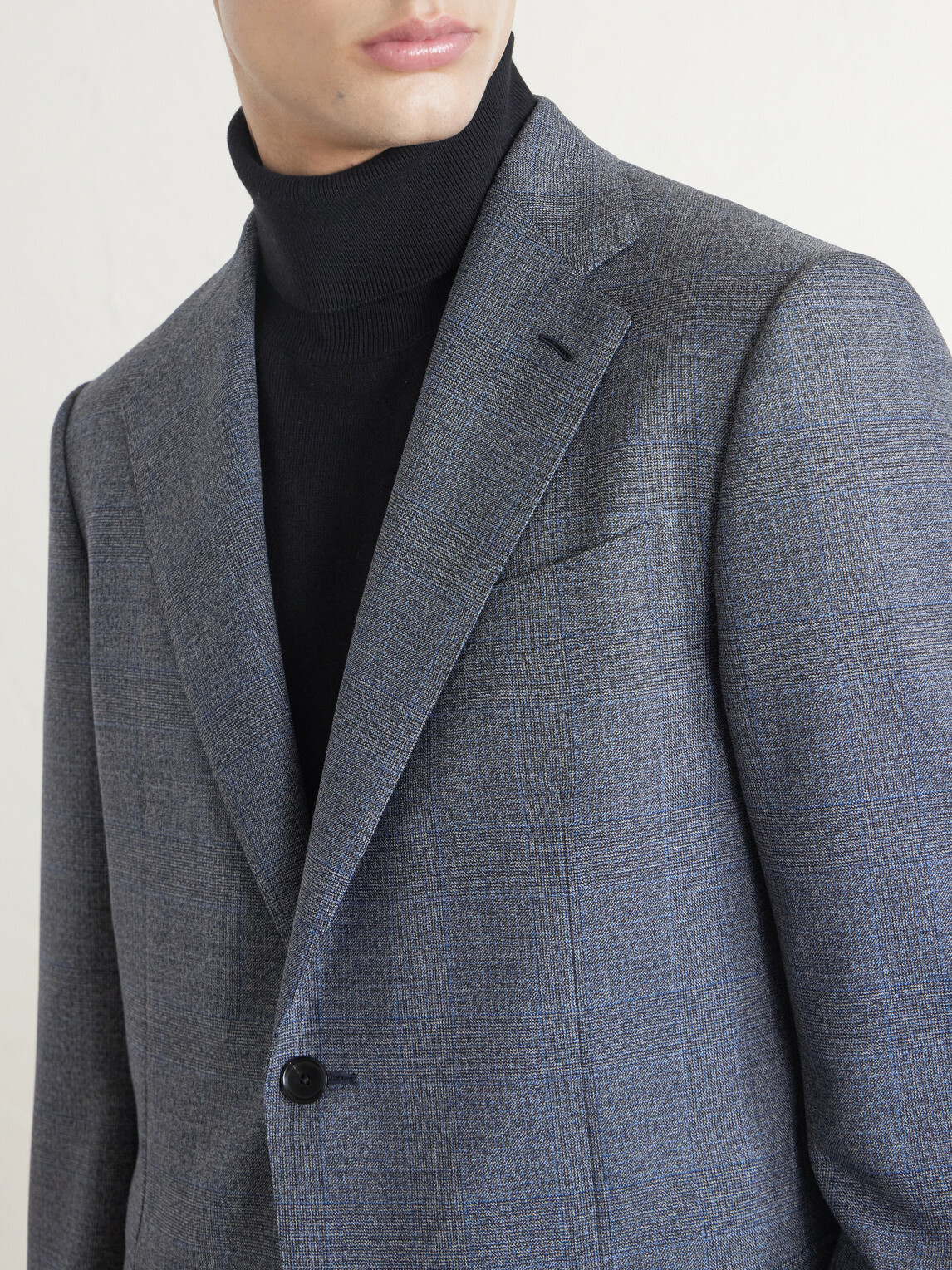 Caruso - Norma Prince of Wales Wool Suit Jacket - Blue