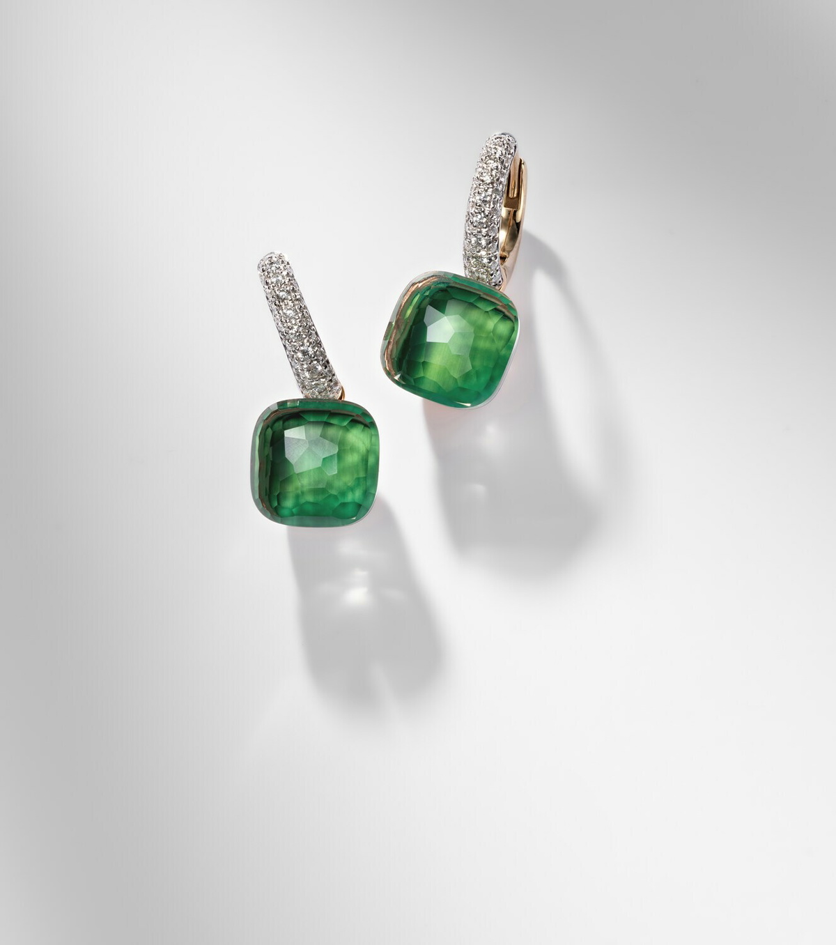 Pomellato Nudo Classic 18kt rose and white gold drop earrings with gemstones