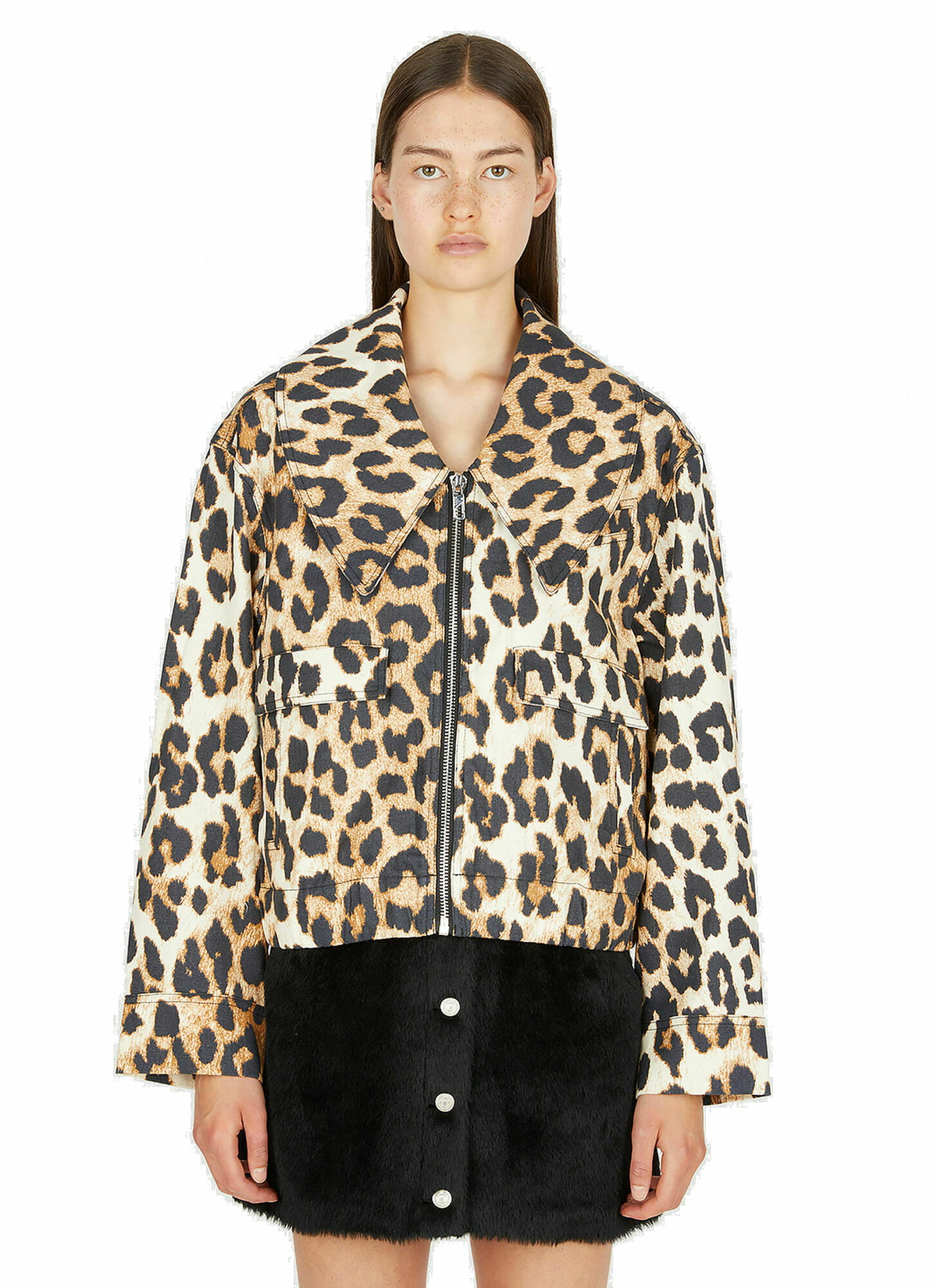 Leopard Print Jacket in Brown GANNI