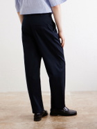 A.P.C. - Ricky Straight-Leg Pleated Organic Cotton Trousers - Blue