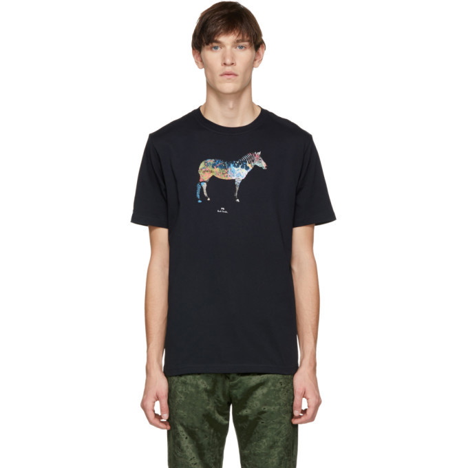 Photo: PS by Paul Smith Navy Graffiti Zebra T-Shirt