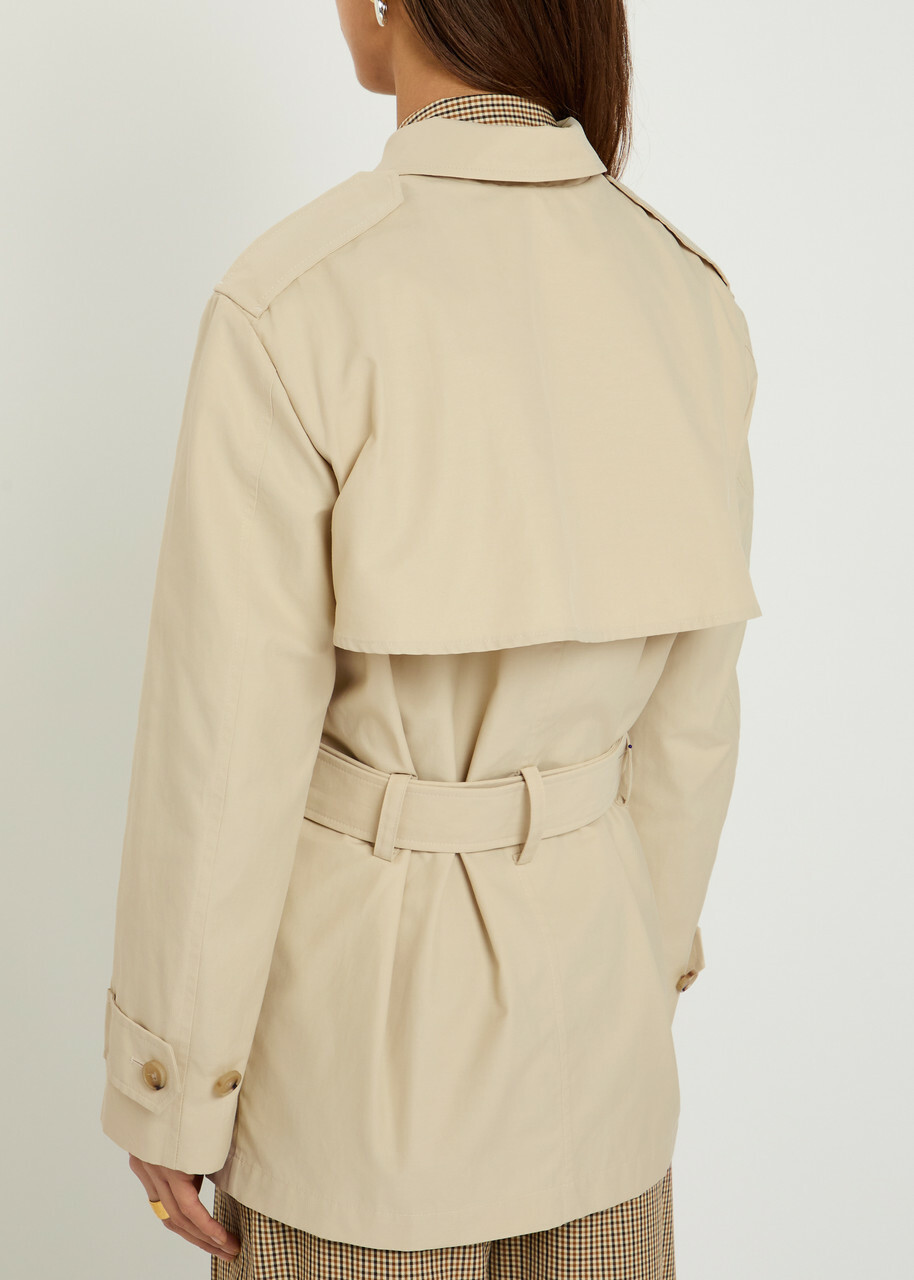 Vince Belted Cotton-blend Poplin Trench Jacket Yellow