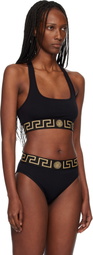 Versace Black Nylon-Blend Bikini Top