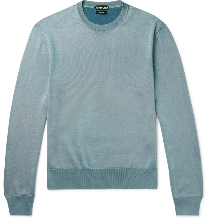 Photo: TOM FORD - Slim-Fit Silk and Merino Wool-Blend Sweater - Green