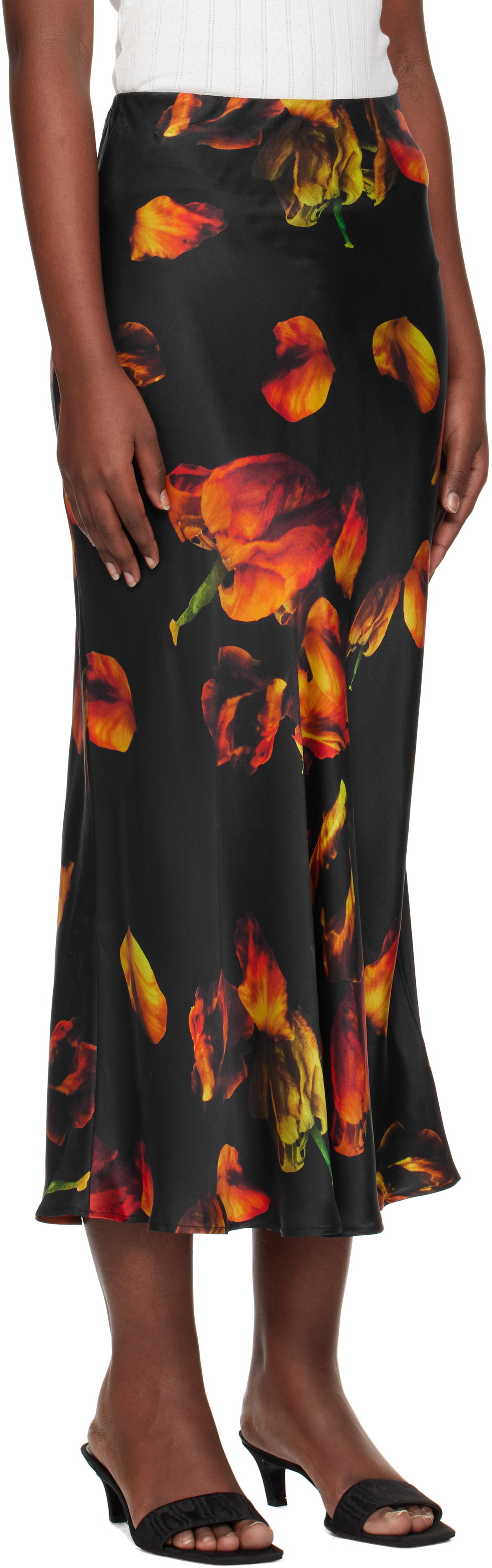 Silk Laundry Multicolor Long Bias Cut Maxi Skirt