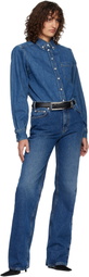Mugler Blue Five Pocket Straight Denim Jeans