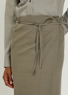 Calvin Klein Hallie Wool Midi Wrap Skirt Grey