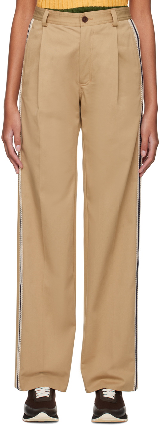 Wales Bonner SSENSE Exclusive Beige Harmonic Trousers Wales Bonner