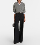 Brunello Cucinelli Monili Small embellished suede top-handle bag