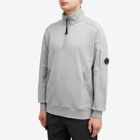 C.P. Company Men's Diagonal Raised Fleece Zipped Sweatshirt in Grey Melange