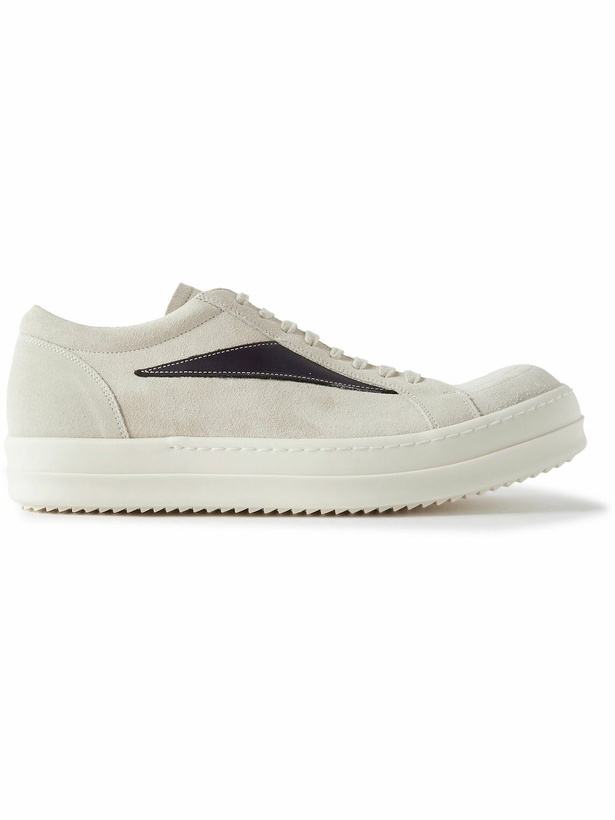 Photo: Rick Owens - Vintage Leather-Trimmed Suede Sneakers - Neutrals