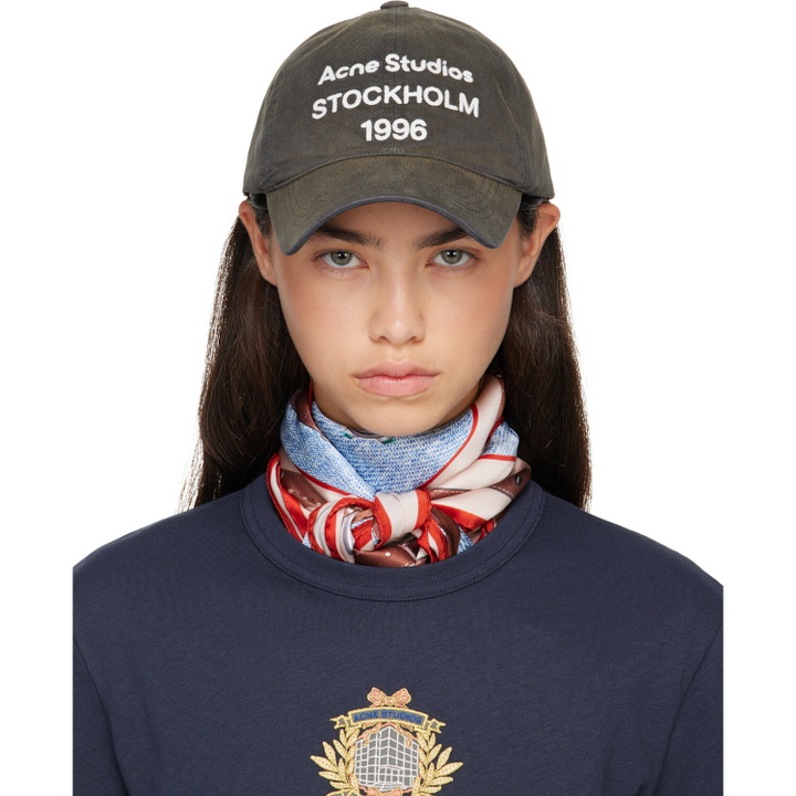 Photo: Acne Studios Gray Washed Logo Baseball Cap