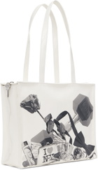 VAQUERA White Trompe L'oeil Tote