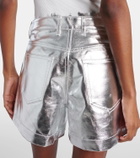 Rabanne Metallic cotton high-rise shorts