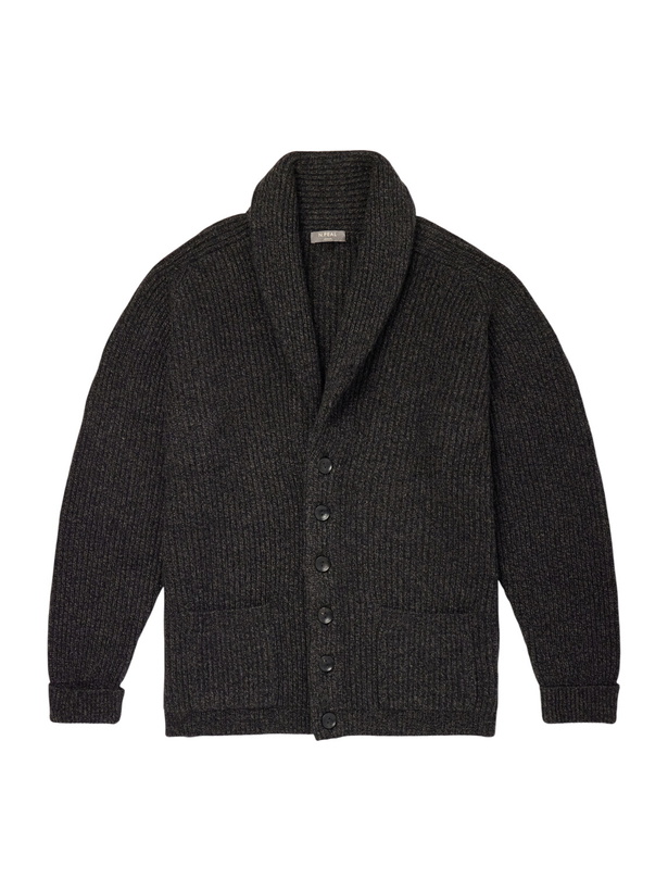 Photo: N.PEAL - Kensington Shawl-Collar Ribbed Cashmere Cardigan - Brown