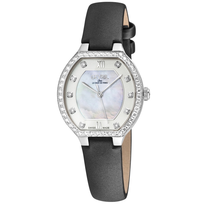 Photo: Gevril Lugano Diamond Mother of Pearl Dial Ladies Watch 14241
