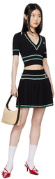 Casablanca Black Pleated Miniskirt