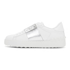 Valentino White and Silver Valentino Garavani Open Sneakers